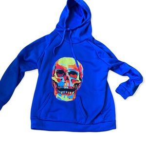 Trending Colorful  skull hoodie L